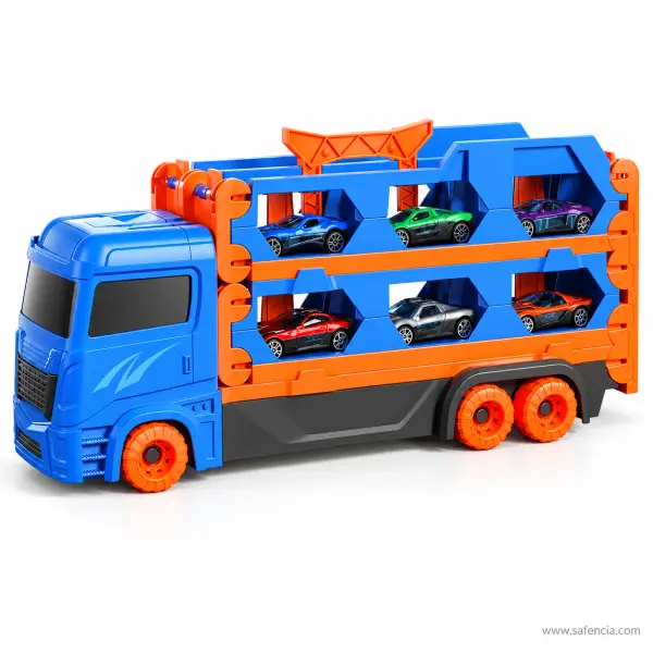 Transport Truck Car Carrier with 6 Die-Cast Cars