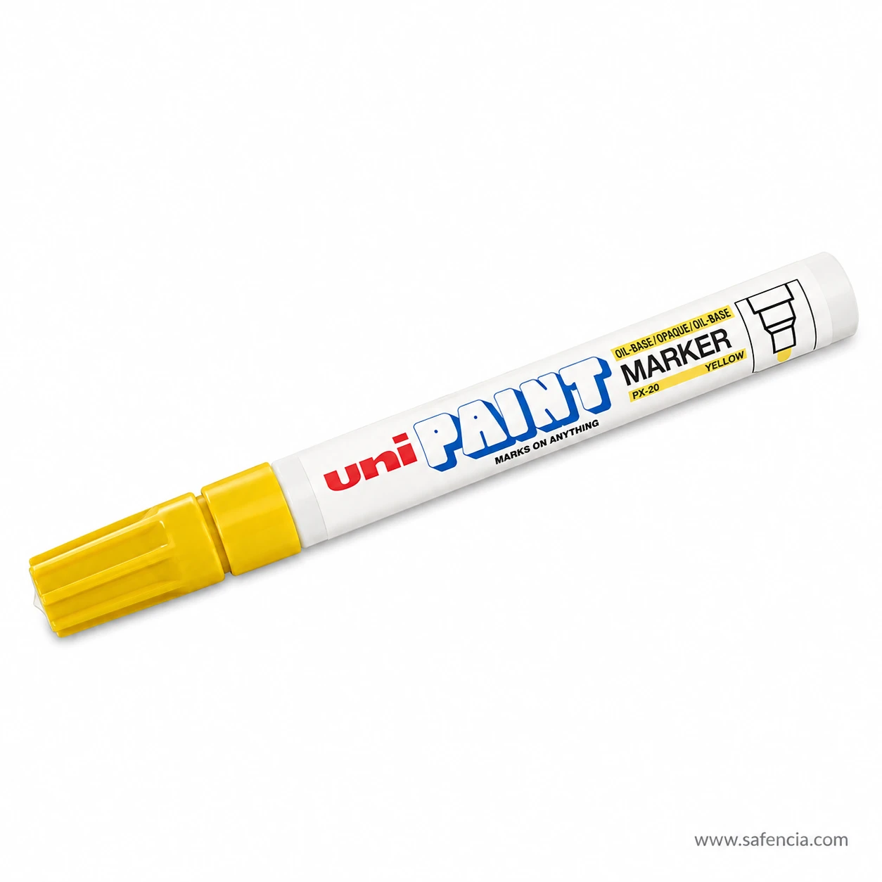 Single yellow Uni Paint Marker PX-20 with a yellow cap