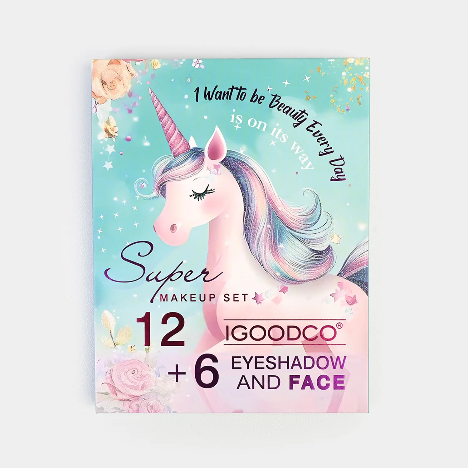 Unicorn 18-Colour Eyeshadow & Face Palette side view