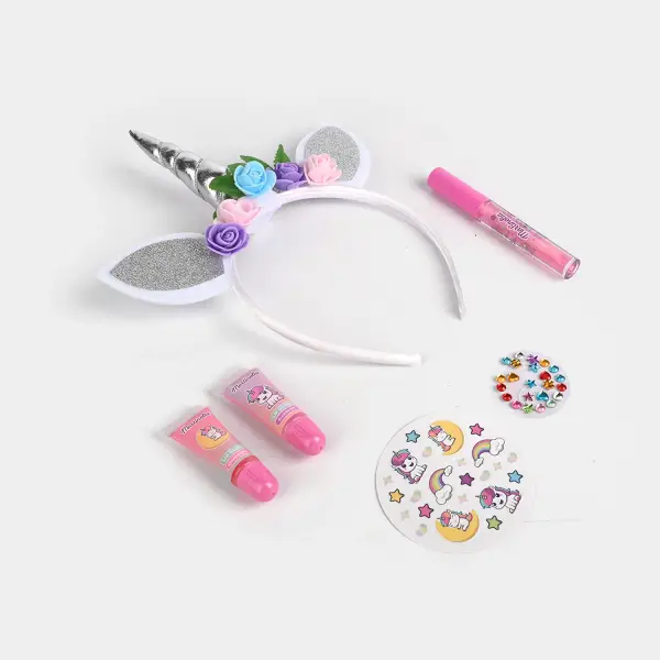 Unicorn Headband & Lip Gloss Dress-Up Set for Girls
