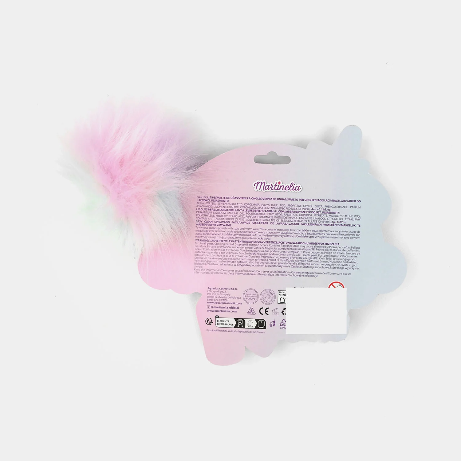 Unicorn Lip Balm & Pom-Pom Keychain Set open view - star lip balms and pom-pom keychain