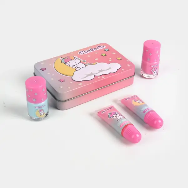 Unicorn Tin Nail & Lip Gloss Set for Girls