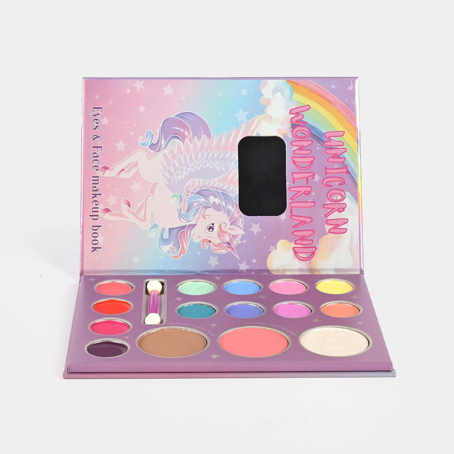 Unicorn Wonderland Eyeshadow Palette box view - winged unicorn design