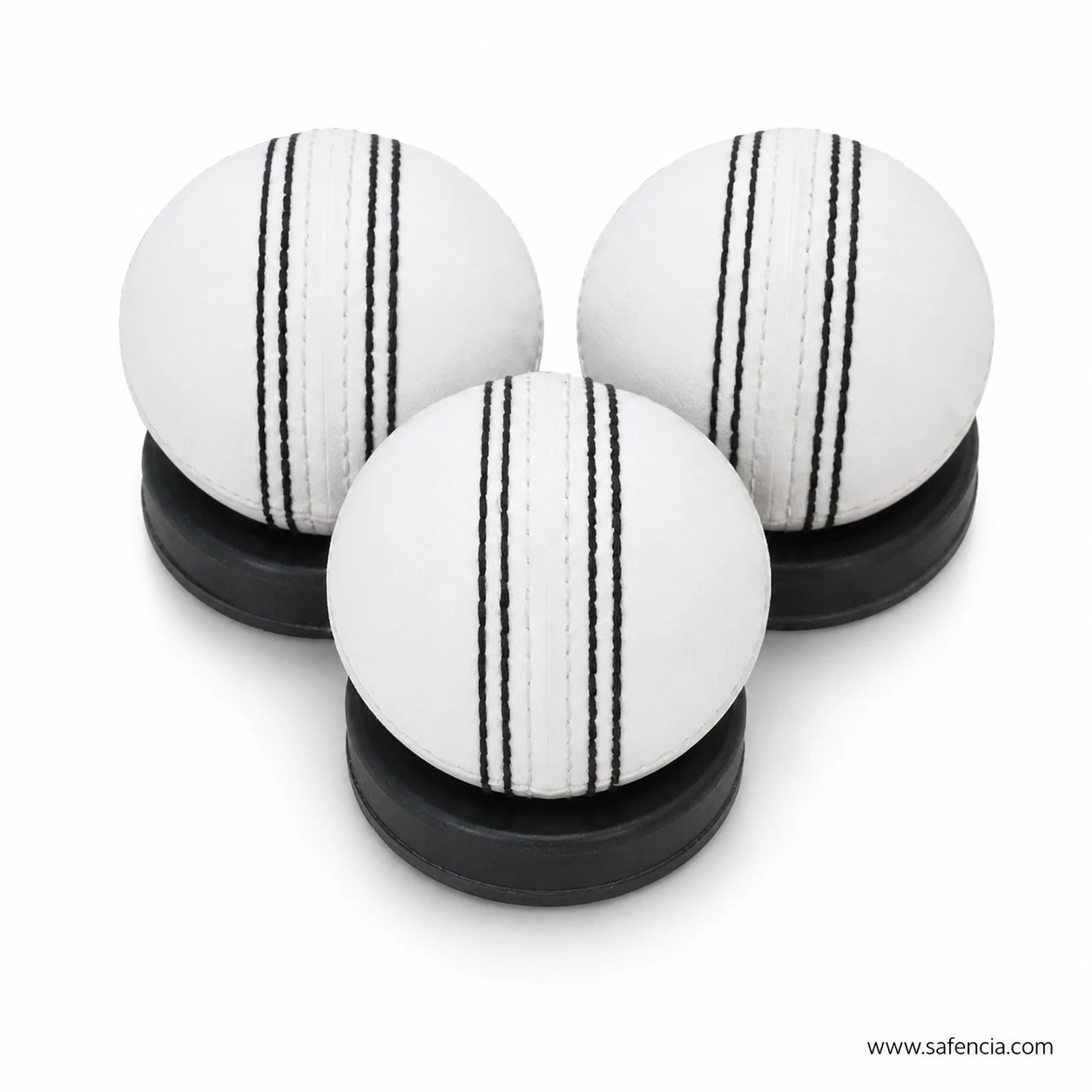 Group of Master white synthetic hard practice cricket balls for night training