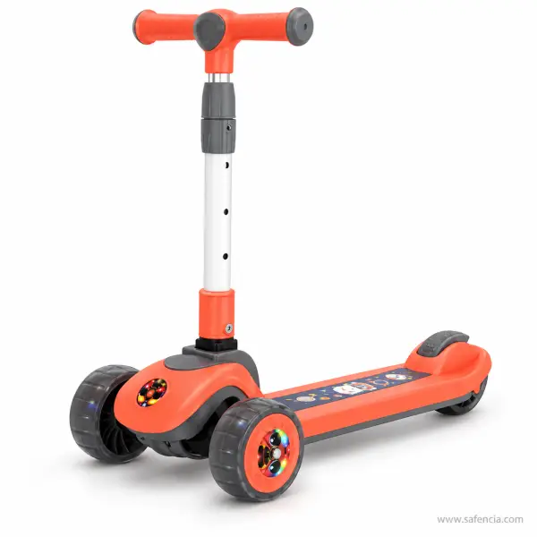Wide Wheel Kids Scooty with Space-Print Deck, Lights and Music
