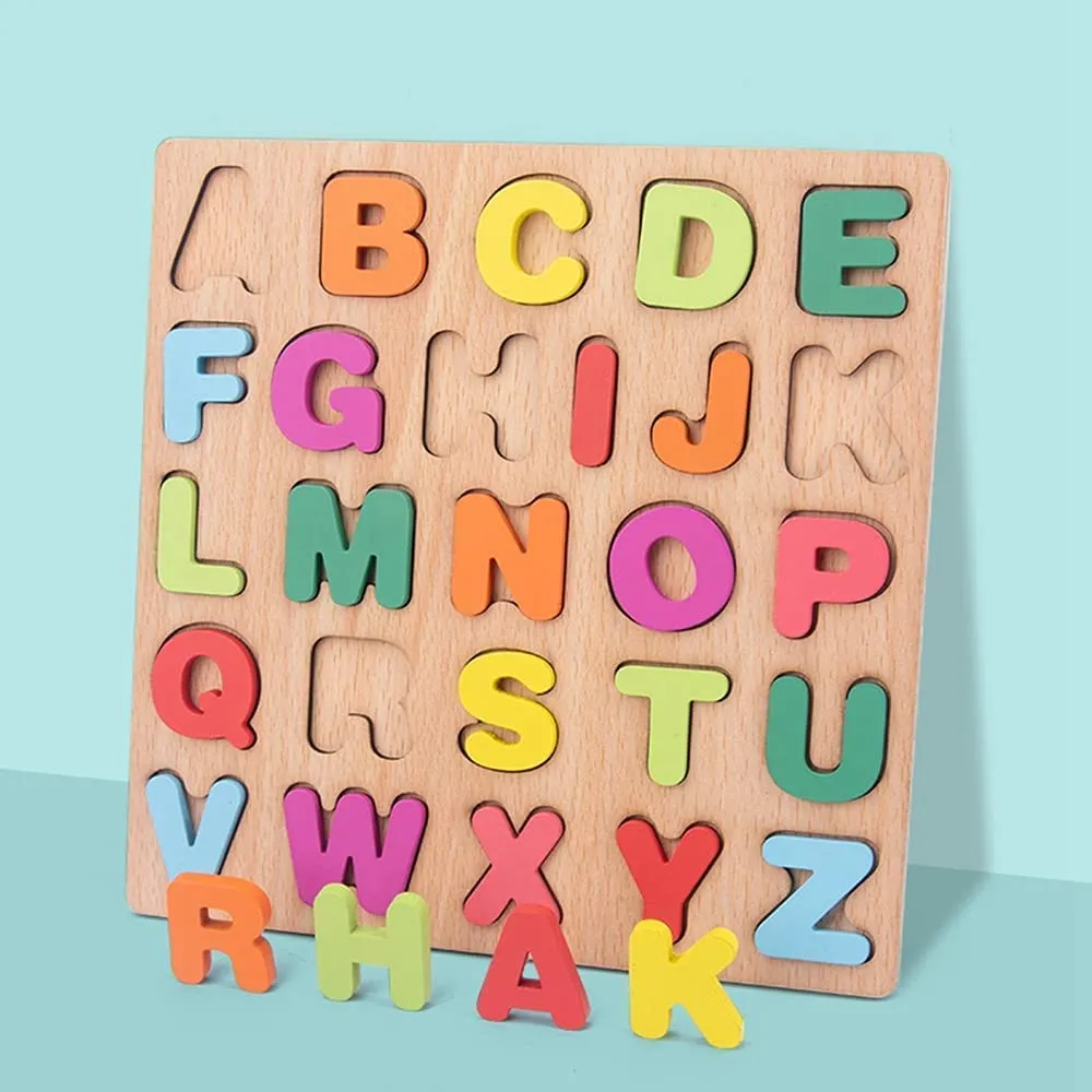 Wooden ABC & 123 Puzzle Boards Pack of 2 for Kids product image 3
