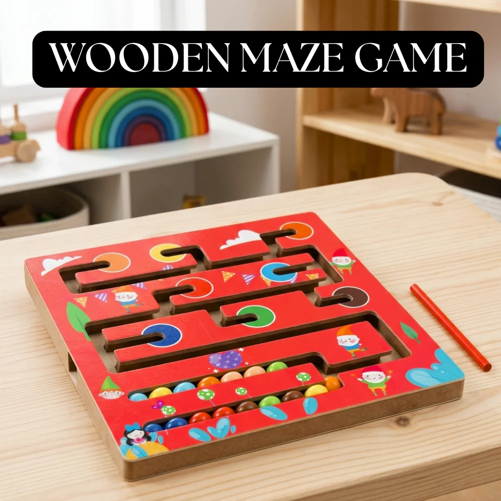 Wooden Maze Puzzle Game for Kids