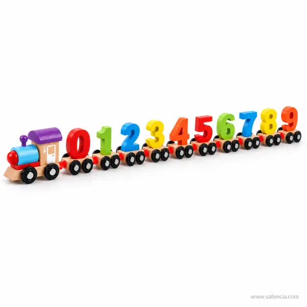 Wooden Number Train with 0 to 9 Counting Cars