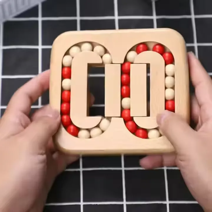 Wooden bean maze handheld pocket size