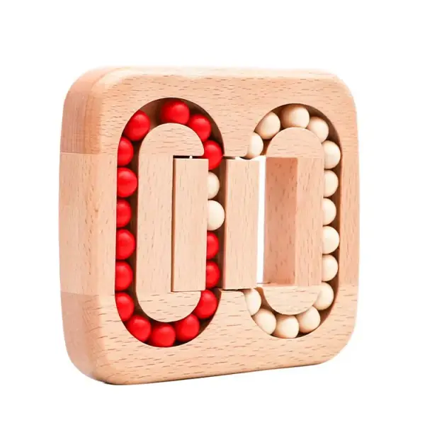 Wooden Rotating Bean Maze Game for Kids – Wooden Slide Bead Puzzle Brain Teaser